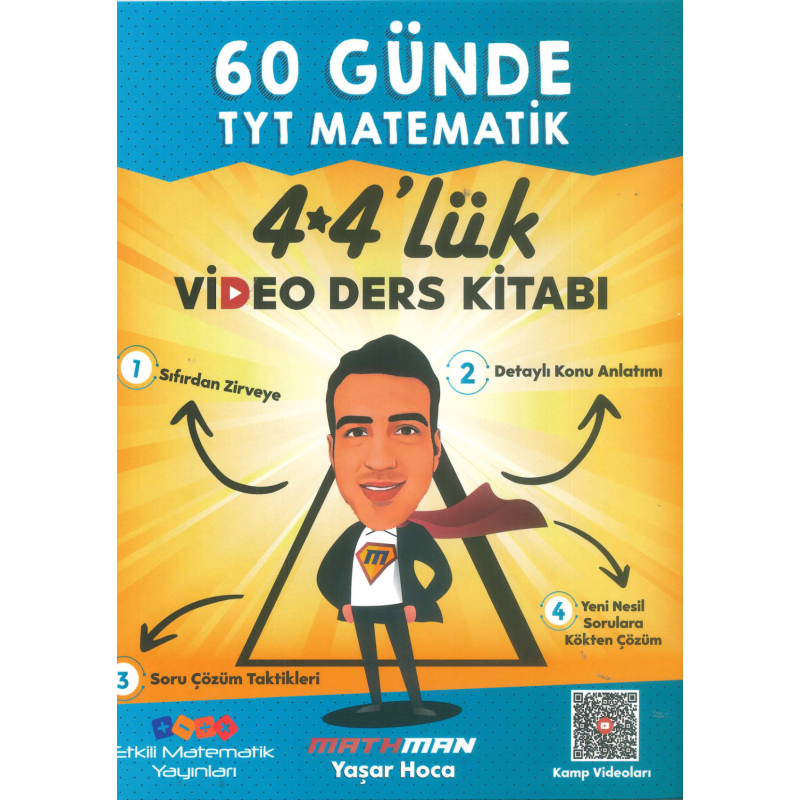 60 GÜNDE TYT MATEMATİK 4*4'lÜK VİDEO DERS KİTABI