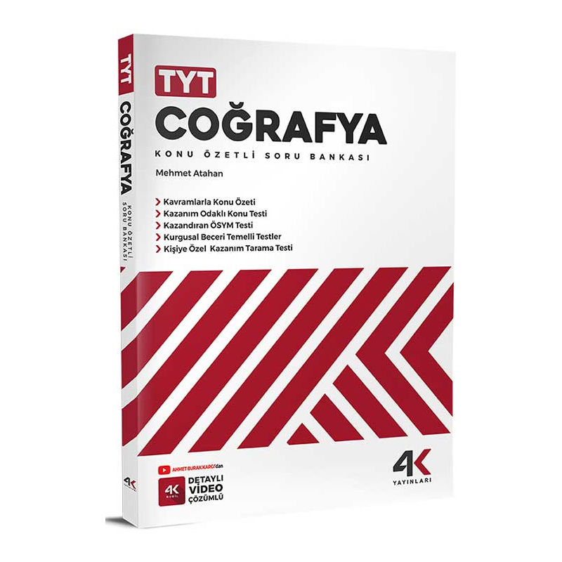 TYT Coğrafya Konu Özetli Soru Bankası 4K Yayınları
