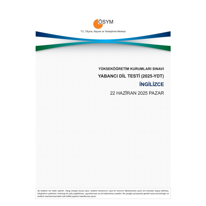 2025 YDT İngilizce Çıkmış Sınav Soruları