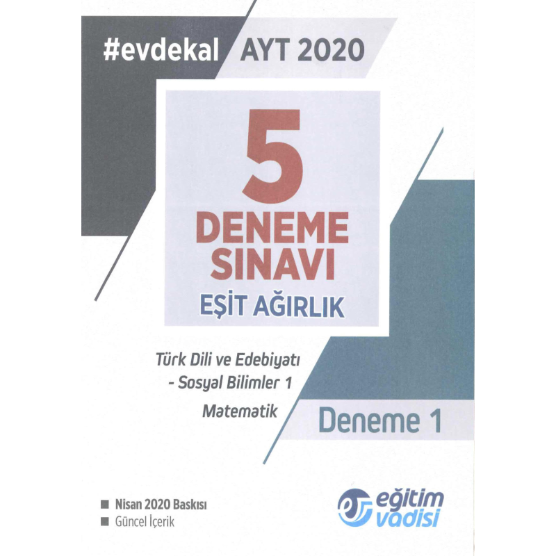AYT Eşit Ağırlık 5 Deneme Sınavı