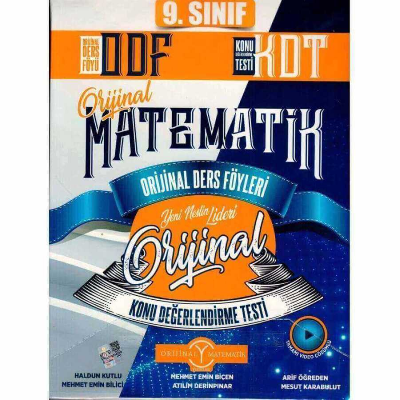 9. Sınıf Matematik ODF Orijinal Ders Föyleri Konu Değerlendirme Testleri Orjinal Yayınları