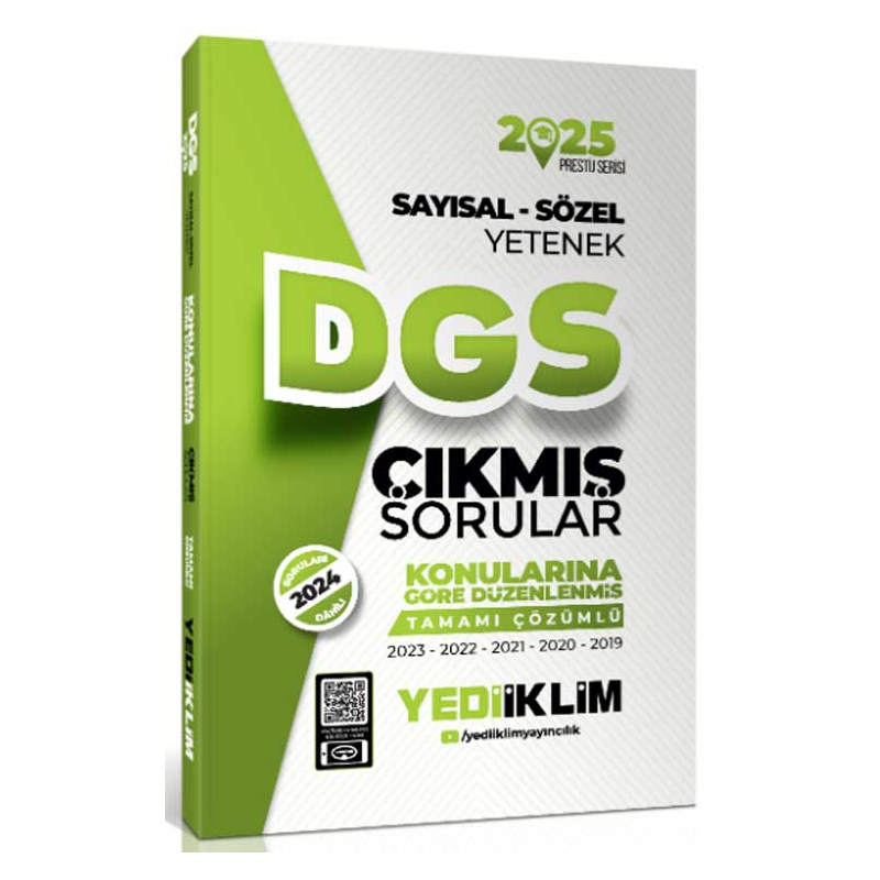 2025 DGS Sayısal-Sözel Yetenek Tamamı Çözümlü Konularına Göre Çıkmış Sorular Yediiklim Yayınları
