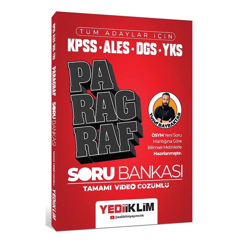 Tüm Adaylar İçin KPSS - ALES - DGS - YKS Tamamı Video Çözümlü Paragraf Soru Bankası Yediiklim