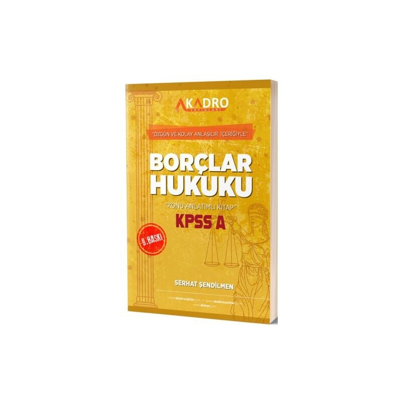 A Kadro Yayınları KPSS A Grubu Borçlar Hukuku Konu Anlatımlı