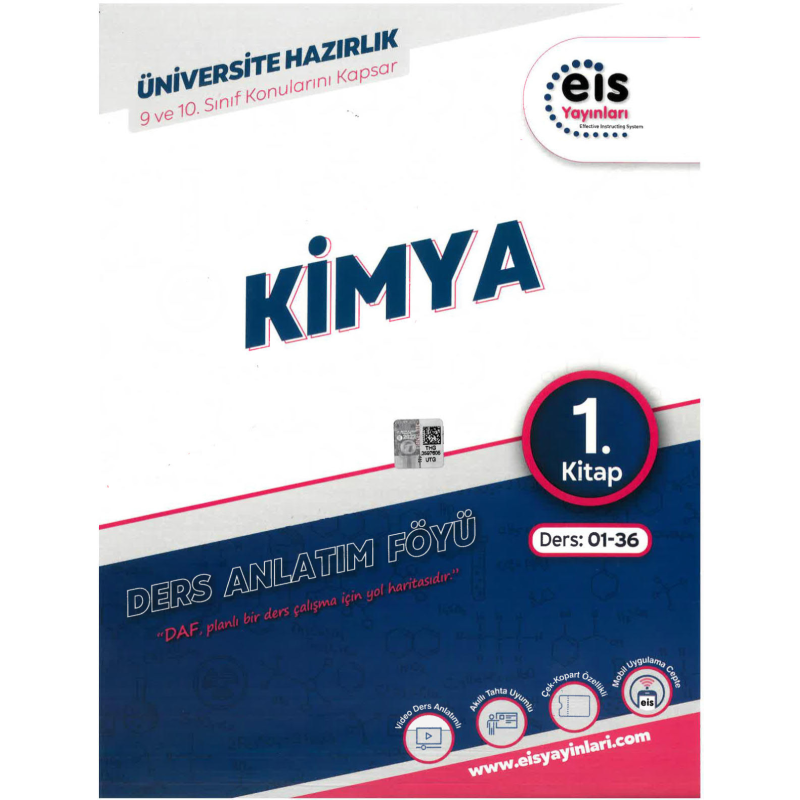 YKS Mavi Set DAF Kimya Ders Anlatım 1.Kitap EIS Yayınları Ders:01-36 9 ve 10. Sınıf Konularını Kapsar