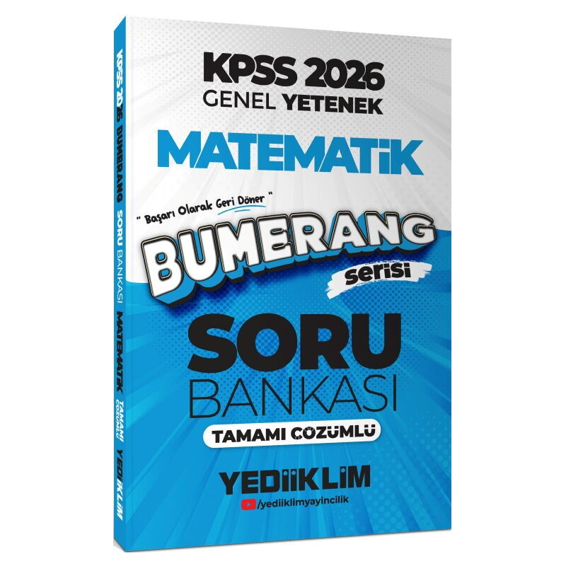 2026 KPSS Genel Yetenek Bumerang Matematik Tamamı Çözümlü Soru Bankası Yediiklim Yayınevi