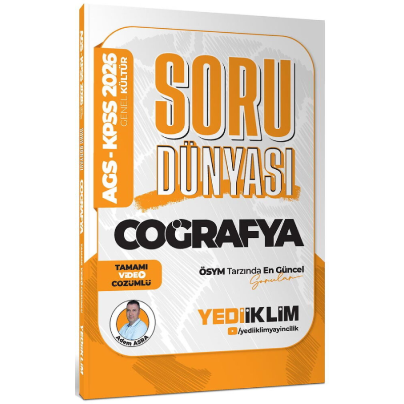 2026 KPSS-AGS Coğrafya Tamamı Video Çözümlü Soru Dünyası Yediiklim Yayınları