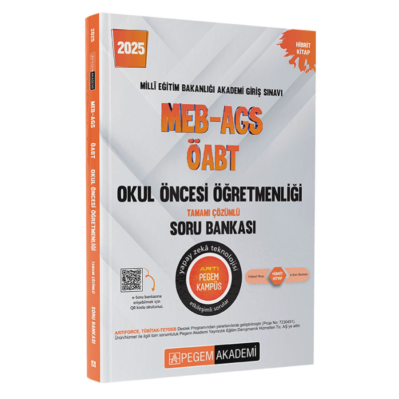 2025 MEB-AGS-ÖABT Okul Öncesi Öğretmenliği Tamamı Çözümlü Soru Bankası Pegem Yayınları