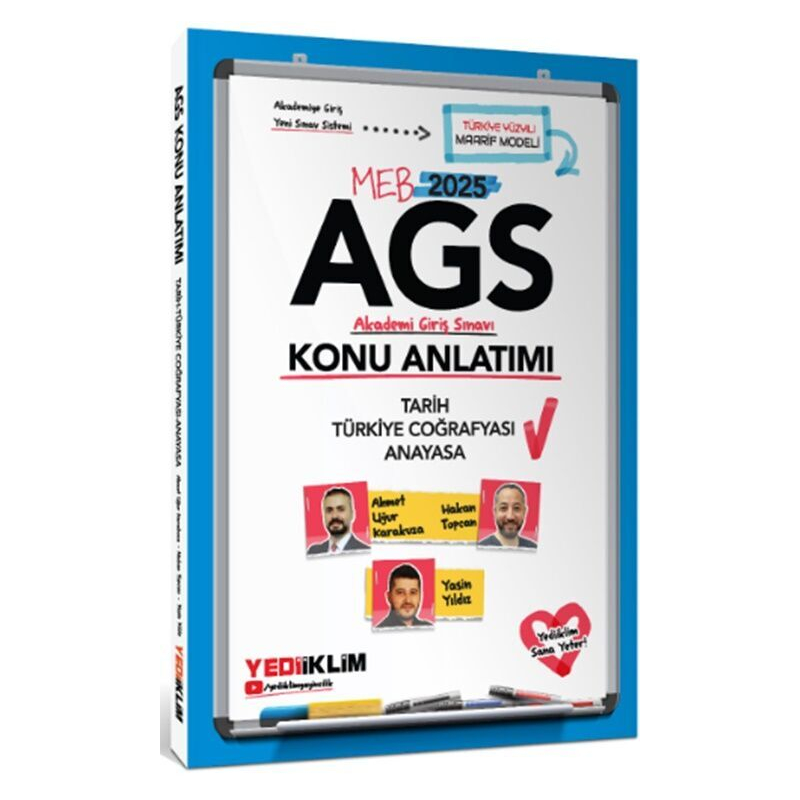 2025 MEB AGS Tarih Türkiye Coğrafyası ve Anayasa Konu Anlatımı Yediiklim Yayınları