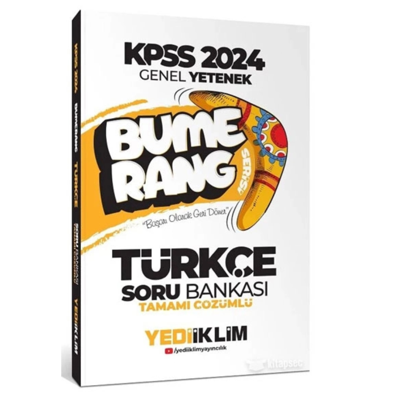 2024 KPSS Türkçe Bumerang Soru Bankası Çözümlü Yediiklim Yayınları