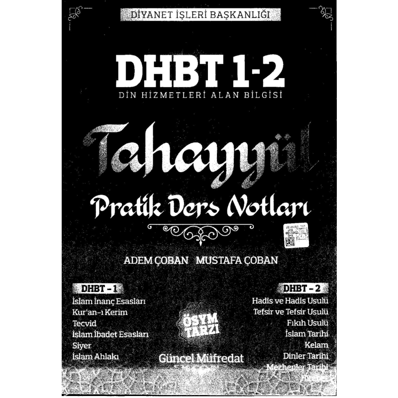 TAHAYYÜL PRATİK DERS NOTLARI DHBT 1-2