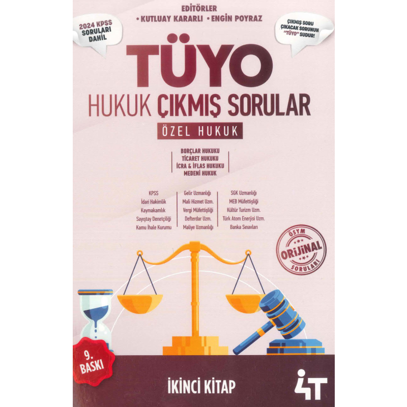 Tüyo Hukuk Çıkmış Sorular (Özel Hukuk) 2024 KPSS Soruları Dahil