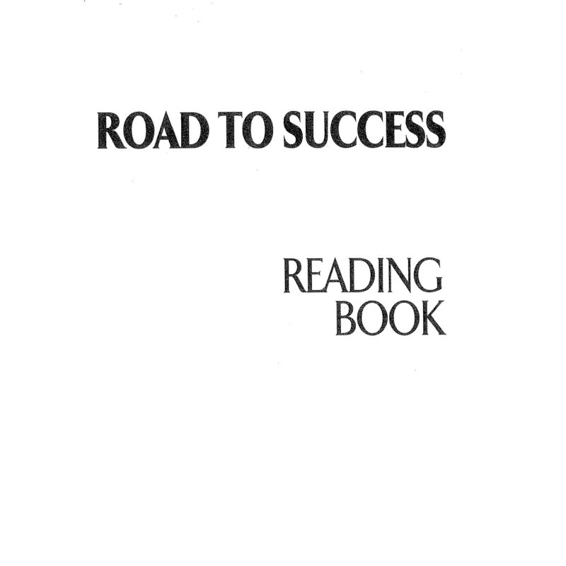 ROAD TO SUCCESS READING BOOK