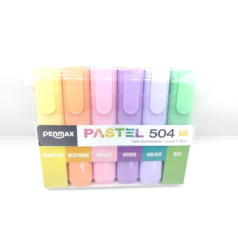 Penmax Fosforlu Işaretleme Kalemi Pastel Renkler 6'lı Set