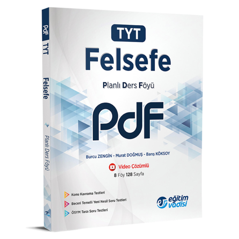 TYT Felsefe Planlı Ders Föyü PDF Eğitim Vadisi Yayınları