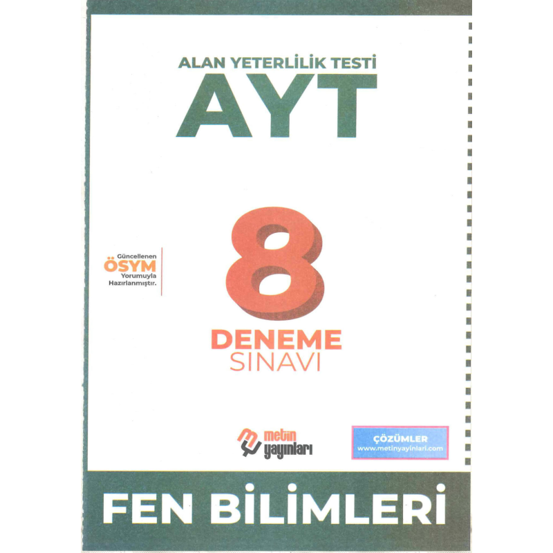 AYT Fen Bilimleri 8 Deneme Sınavı
