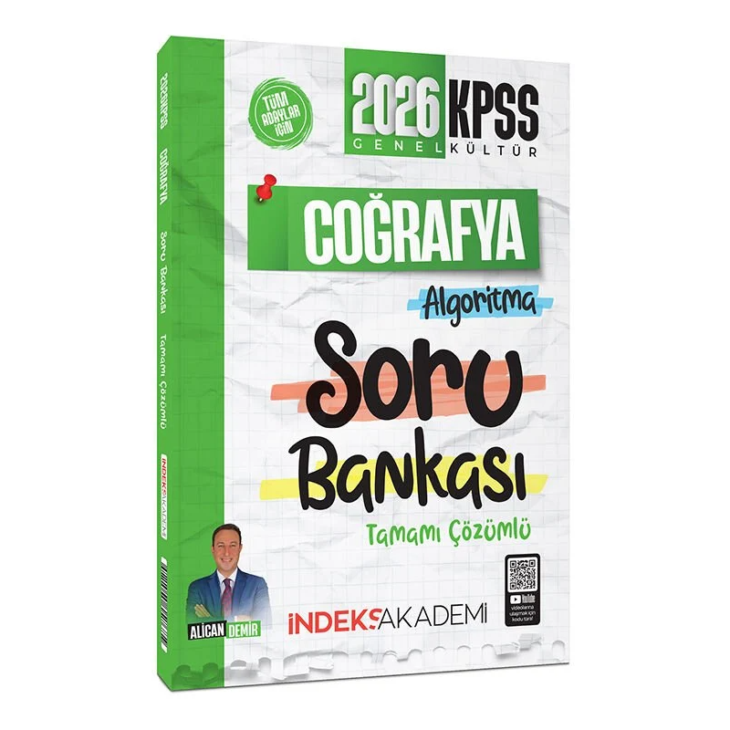 2026 KPSS Coğrafya Algoritma Soru Bankası Çözümlü Alican Demir İndeks Akademi Yayıncılık