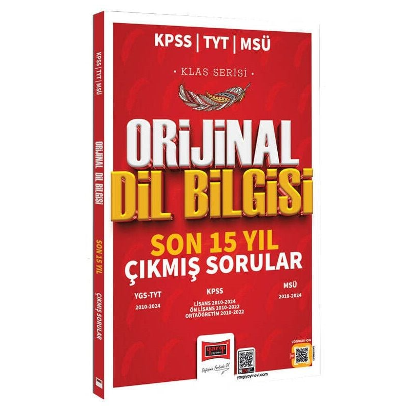 2025 KPSS TYT MSÜ Klas Serisi Orijinal Dil Bilgisi Son 15 Yıl Çıkmış Sorular Yargı Yayınları