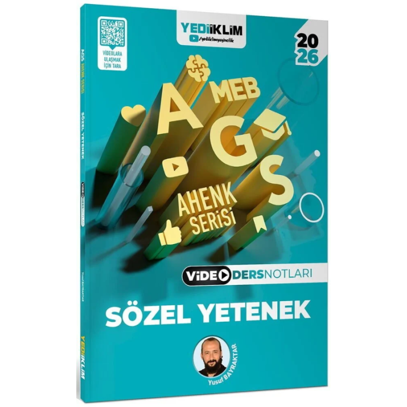2026 MEB-AGS Sözel Yetenek Video Ders Notları Ahenk Serisi Yusuf Bayraktar Yediiklim Yayınları