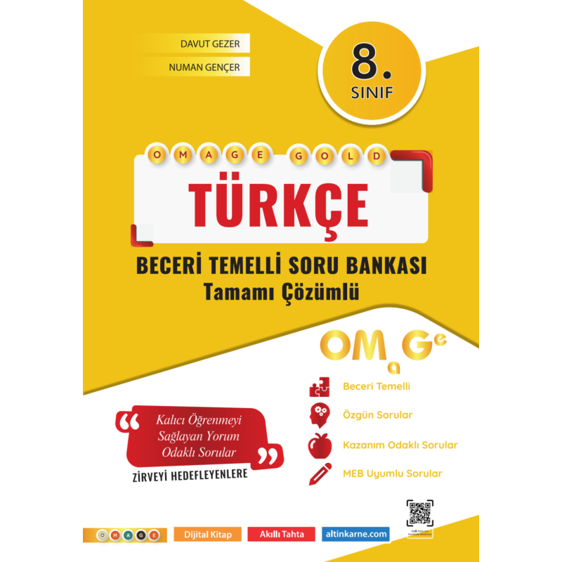 8. Sınıf Omage Gold Türkçe Soru Bankası Omega Yayınları