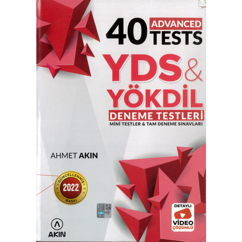 40 ADVANCED TESTS YDS YÖKDİL DENEME TESTLERİ