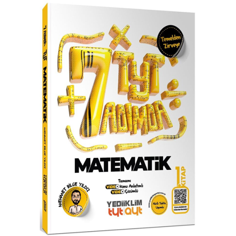 TYT Yedi Adımda Temel Matematik Video Konu Anlatımlı Video Çözümlü Soru Bankası 1 Kitap Yediiklim Yayınları