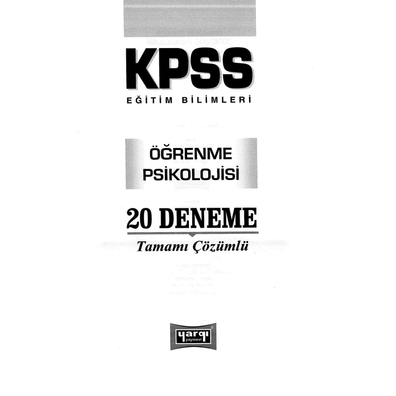 ÖĞRENME PSİKOLOJİSİ 20 Lİ DENEME
