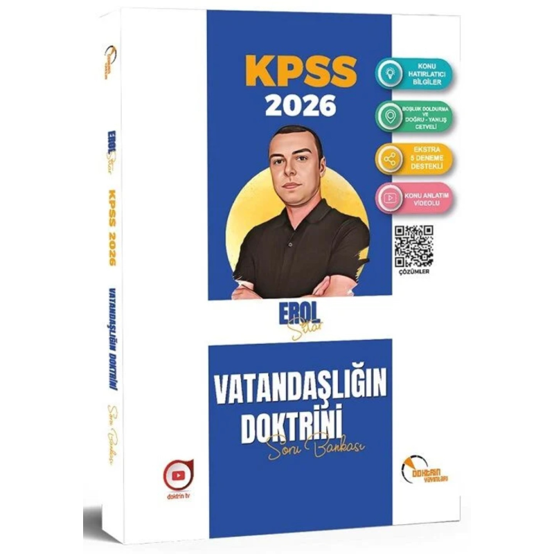 Doktrin 2026 KPSS Vatandaşlık Vatandaşlığın Doktrini Soru Bankası Çözümlü - Erol Sitar Doktrin Yayınları