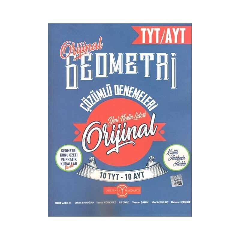 TYT AYT Geometri 10 + 10 Deneme Orijinal Yayınları