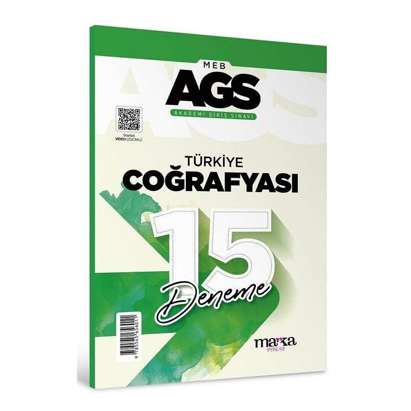 2025 MEB AGS Türkiye Coğrafyası 15 Deneme Tamamı Video Çözümlü Marka Yayınları