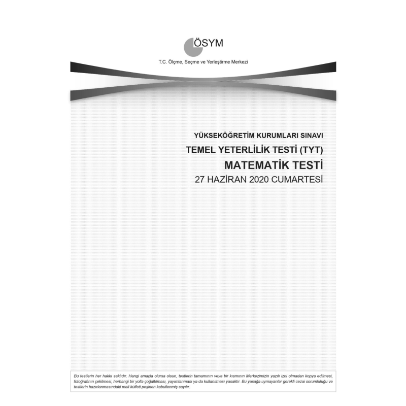 MATEMATİK SON 11 YIL ÇIKMIŞ SORULAR (TYT) (2020 DAHİL)