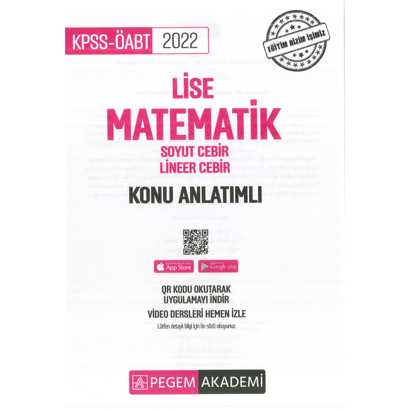 LİSE MATEMATİK SOYUT CEBİR- LİNEER CEBİR KONU ANLATIMLI