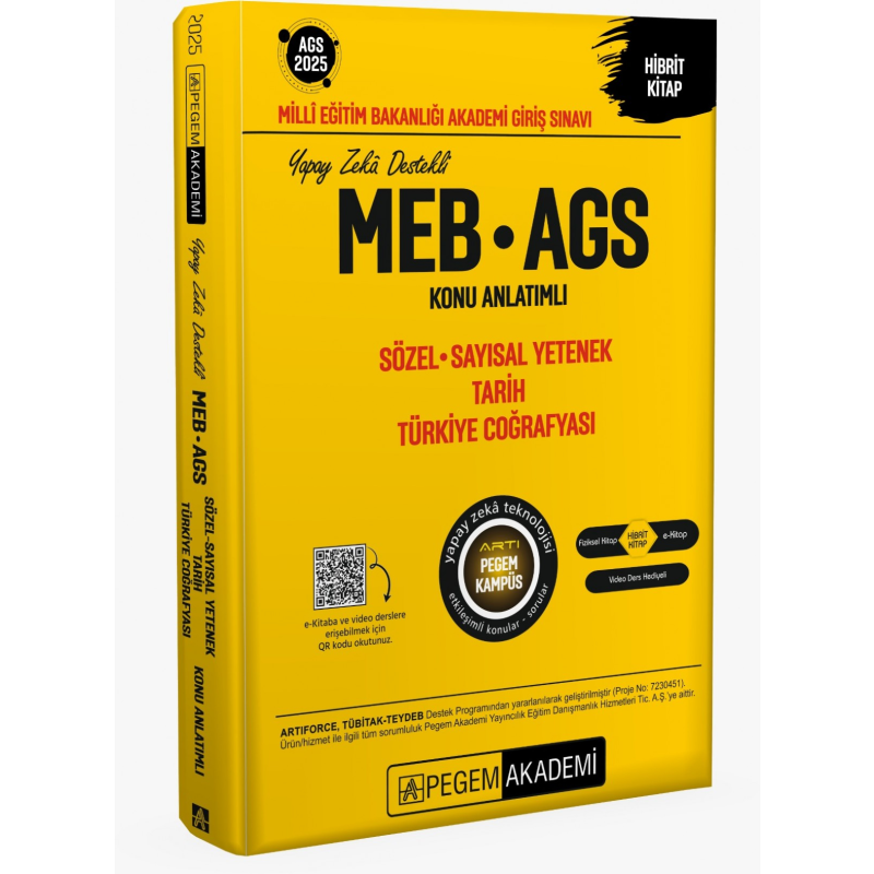 2025 MEB AGS Konu Anlatımlı Sözel Sayısal Yetenek Tarih Türkiye Coğrafyası Pegem Akademi Yayıncılık