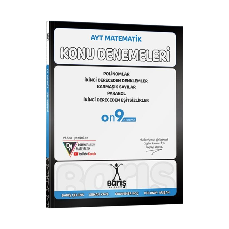 AYT Matematik Polinomlar İkinci Dereceden Denklemler Eşitsizlikler Karmaşık Sayılar Parabol Konu Denemeleri Barış Yayınları