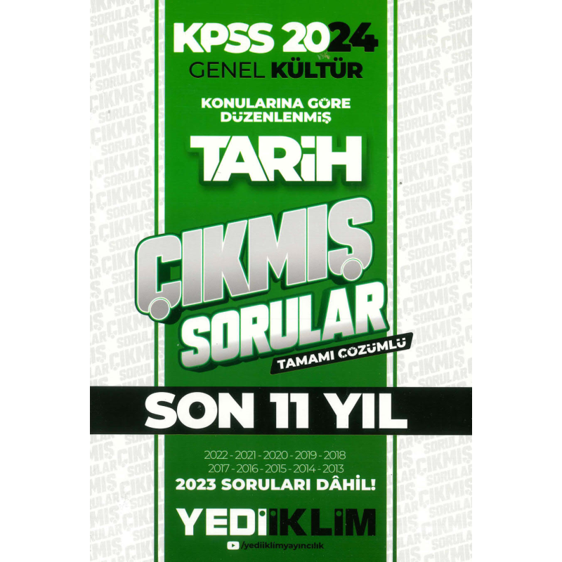 TARİH KONULARINA GÖRE DÜZENLENMİŞ SON 11 YIL ÇIKMIŞ SORULAR ÇÖZÜMLÜ (2013-2023)