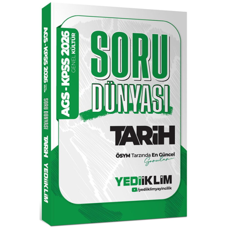2026 KPSS-AGS Genel Kültür Tarih Soru Dünyası Yediiklim Yayınları