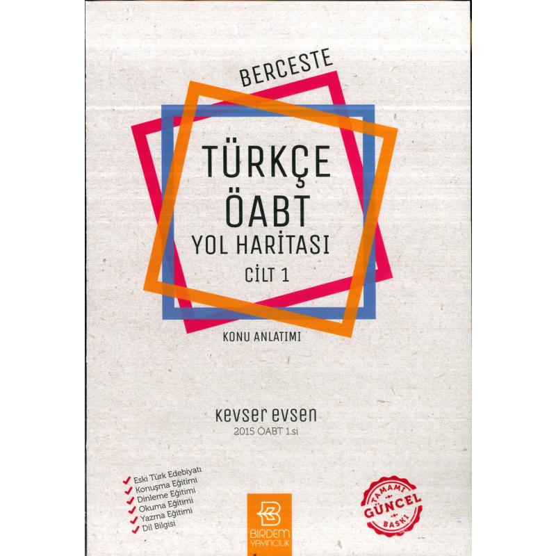 BERCESTE TÜRKÇE ÖABT YOL HARİTASI CİLT 1