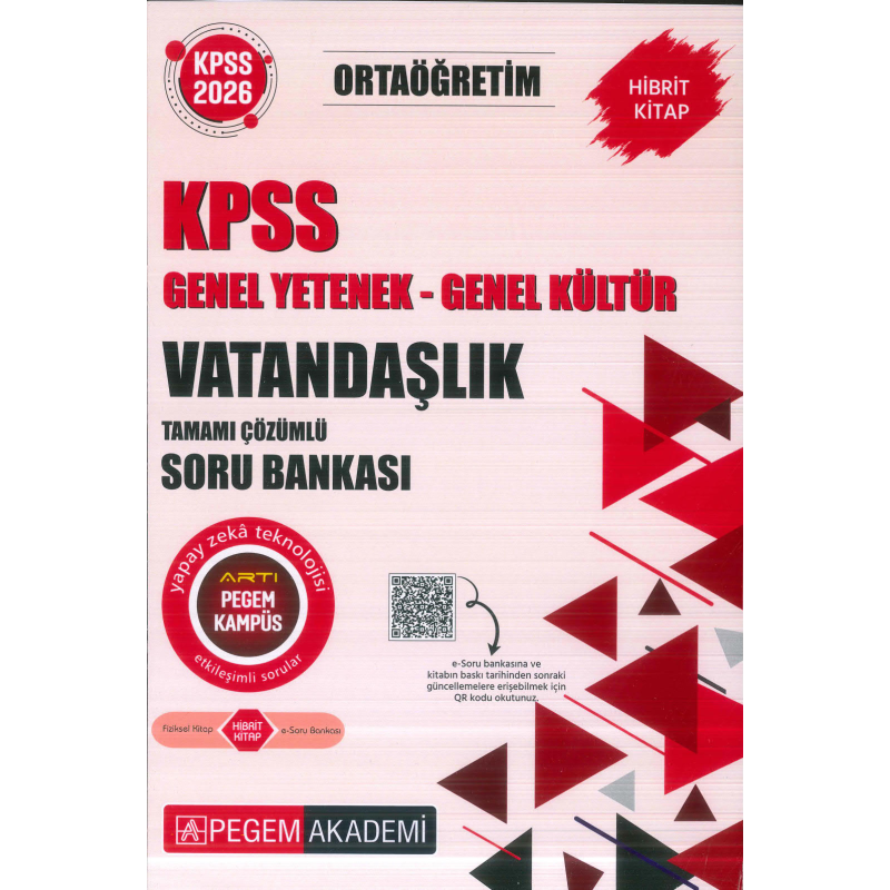 Ortaöğretim KPSS Vatandaşlık Tamamı Çözümlü Soru Bankası Pegem Akademi