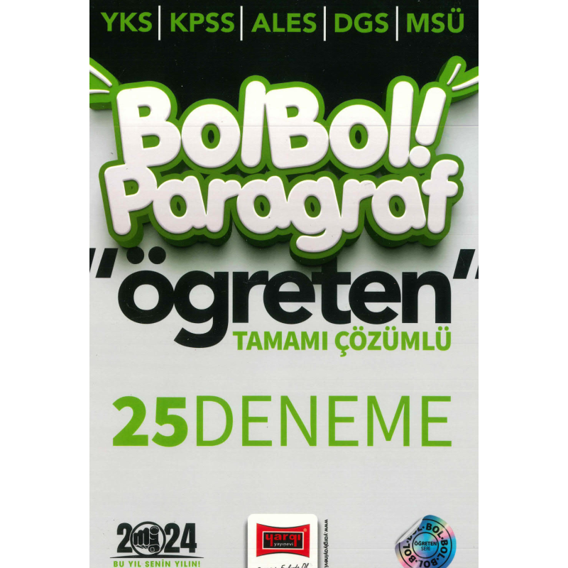 BOL BOL PARAGRAF ÖĞRETEN 25 DENEME TAMAMI ÇÖZÜMLÜ