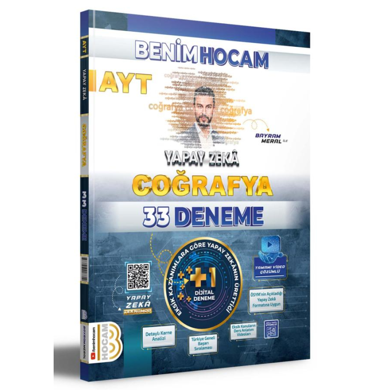 2025 AYT Yapay Zeka Coğrafya 33 Deneme Benim Hocam Yayınları
