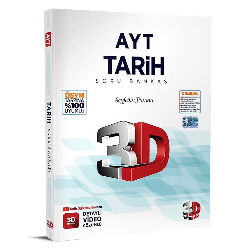 AYT 3D Tarih Tamamı Video Çözümlü Soru Bankası