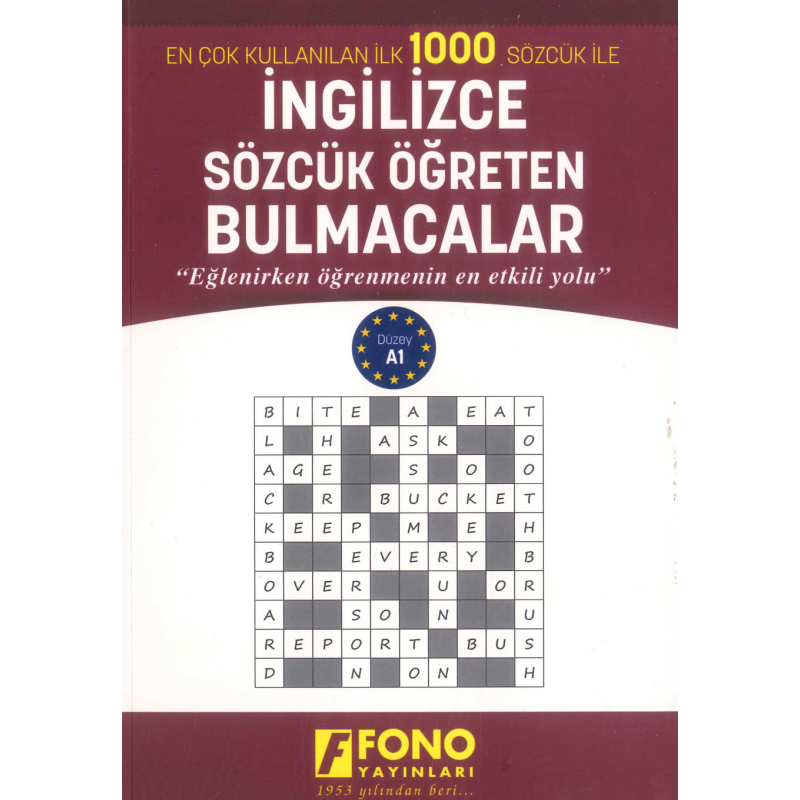 İNGİLİZCE SÖZCÜK ÖĞRETEN BULMACALAR EN ÇOK KULLANILAN İLK 1000 SÖZCÜK İLE