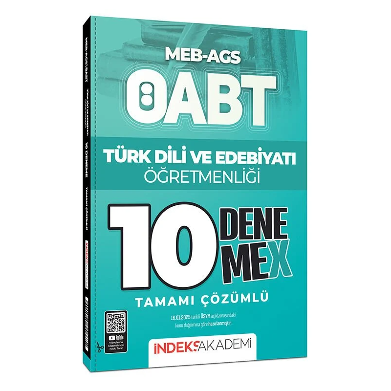 2025 ÖABT MEB-AGS Türk Dili ve Edebiyatı Öğretmenliği 10 DenemeX Çözümlü İndeks Akademi Yayıncılık