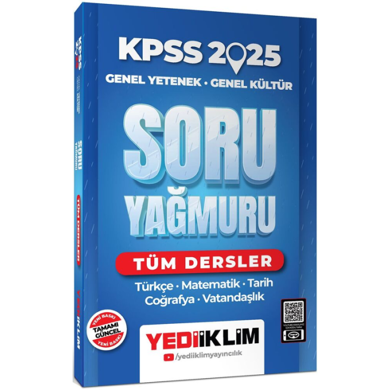 2025 KPSS Genel Yetenek Genel Kültür Tüm Dersler Soru Yağmuru Yediiklim Yayınları