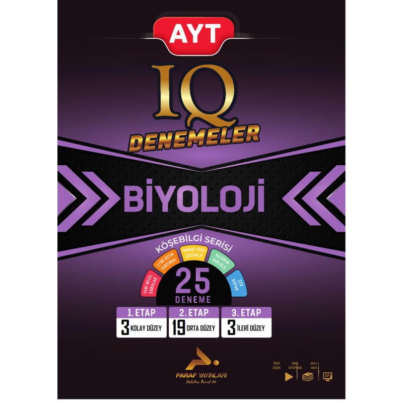 AYT IQ Biyoloji 25 Branş Denemesi PRF Paraf Yayınları