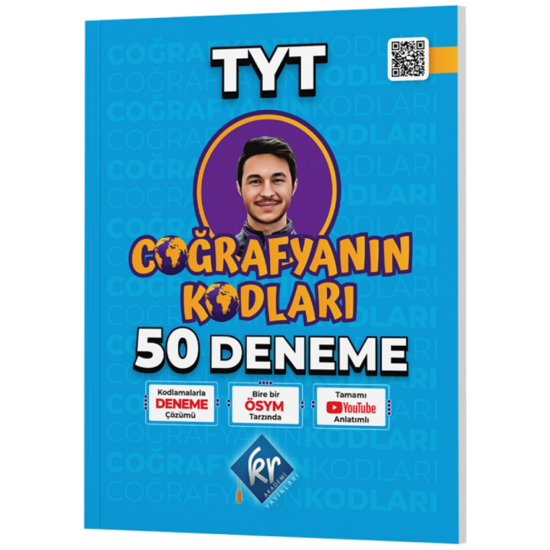TYT Coğrafyanın Kodları Coğrafya 50 Deneme Video Çözümlü KR Akademi Yayınları