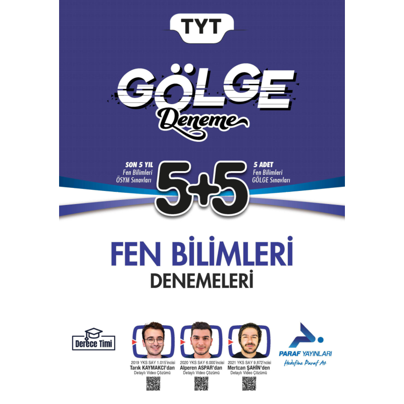 TYT Fen Bilimleri Gölge Deneme Paraf Yayınları