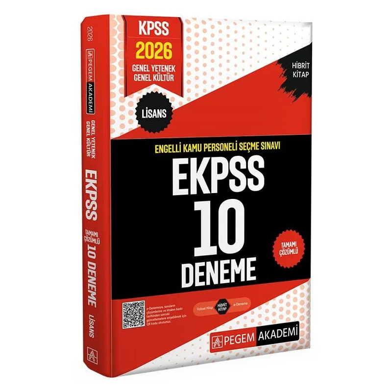2026 E KPSS Engelli Kamu Personeli Seçme Sınavı Tamamı Çözümlü 10 Deneme Pegem Yayınları