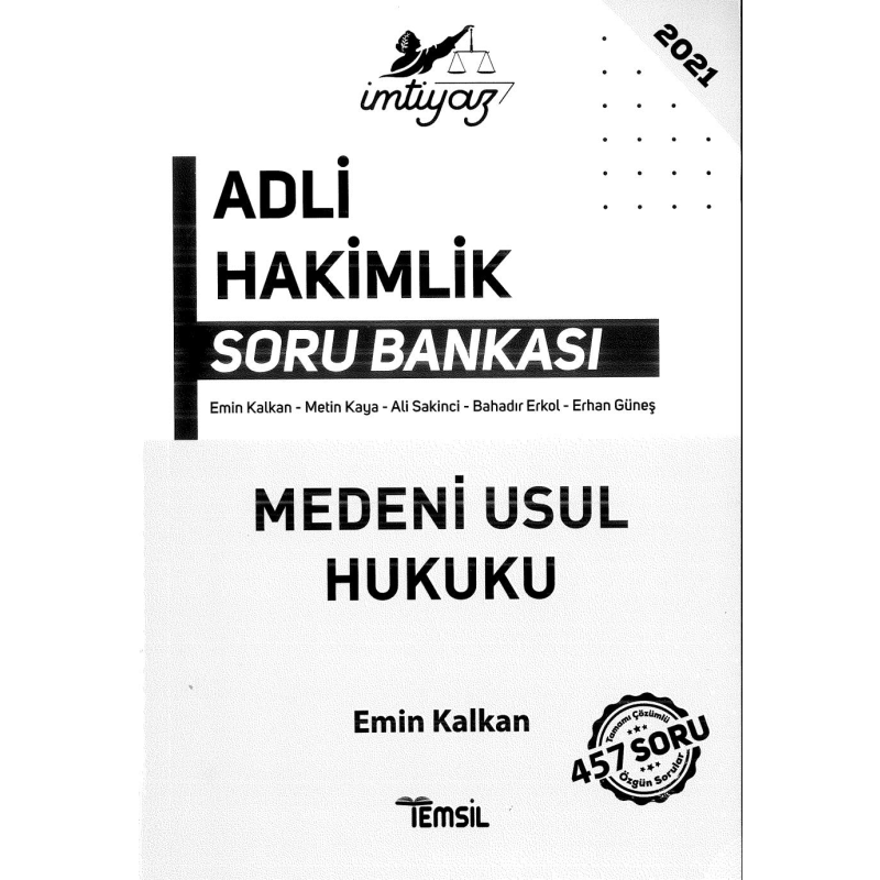 ADLİ HAKİMLİK SORU BANKASI MEDENİ USUL HUKUKU 457 SORU