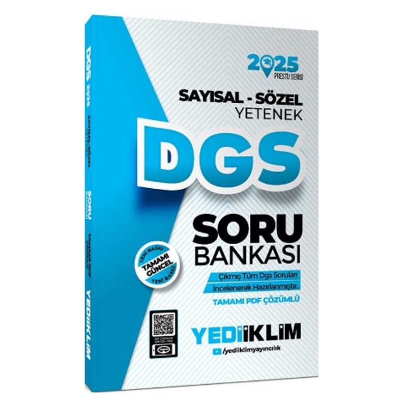 2025 DGS Prestij Serisi Sayısal-Sözel Yetenek Tamamı Çözümlü Soru Bankası Yediiklim Yayınları